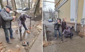 монтаж заградительных столбов