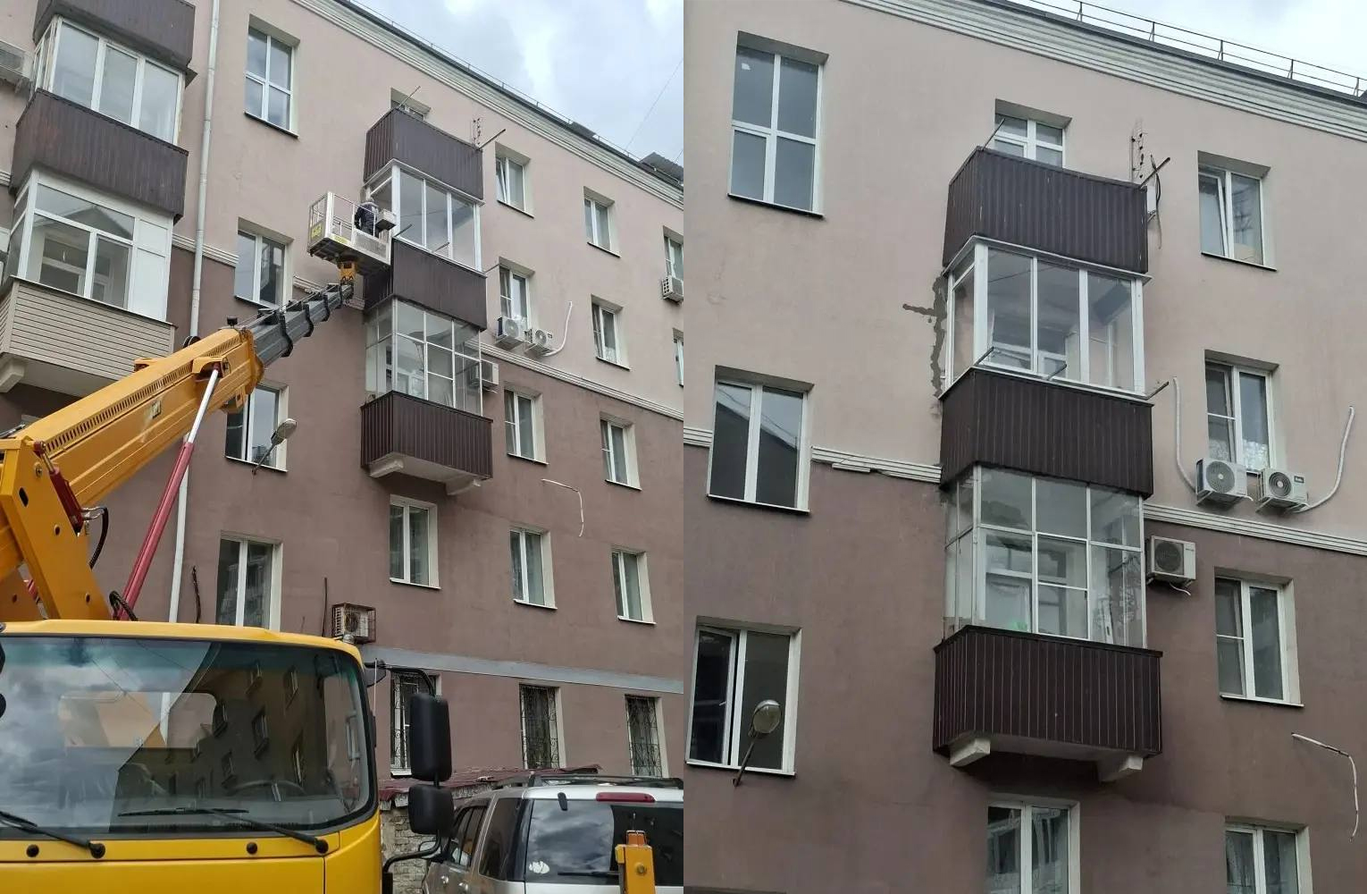 Специалисты УК «Дипломат» выполнили ремонт фасада в доме №49 на ул. Кольцовской