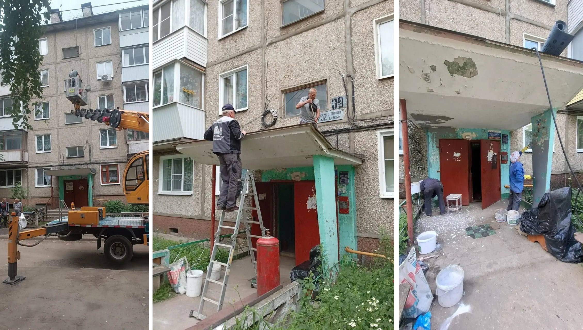 Специалисты УК «Дипломат» приступили к ремонту кровли входных групп в доме №39 на ул. 232 Стрелковой Дивизии