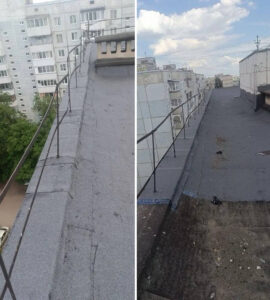Выполнен ремонт кровельного покрытия парапета
