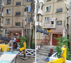 Выполнили ремонт кровли над входной группой подъезда