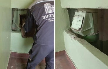 В подъезде №3 дома №126 на ул. Чапаева отремонтировали мусорный карман