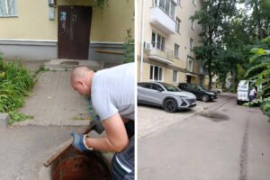 Устранён засор дворовой канализации.