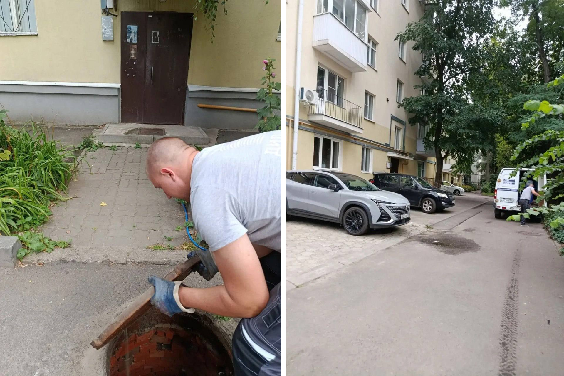 У домов №14 и №14А на ул. Студенческой устранили засор дворовой канализации