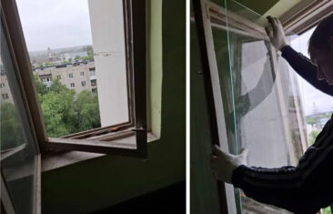 В подъезде №3 дома №54 на ул. Богдана Хмельницкого выполнили остекление