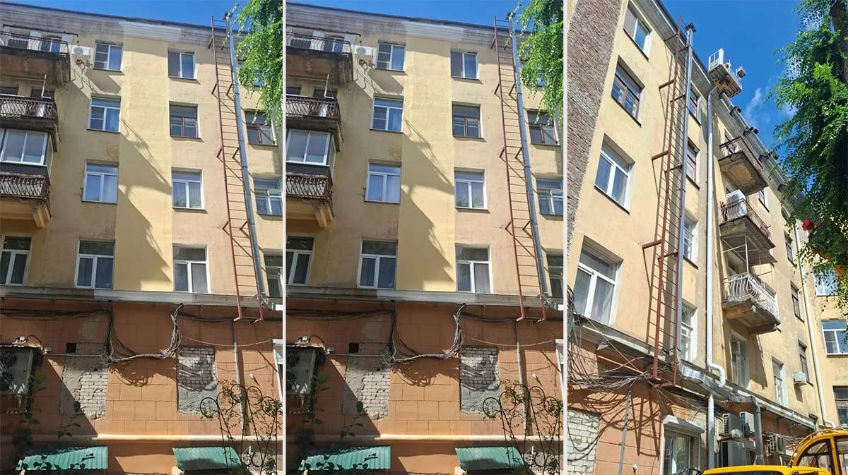 УК «Дипломат» восстановила фасад дома №1 на ул. Кирова после демонтажа трубы котельной