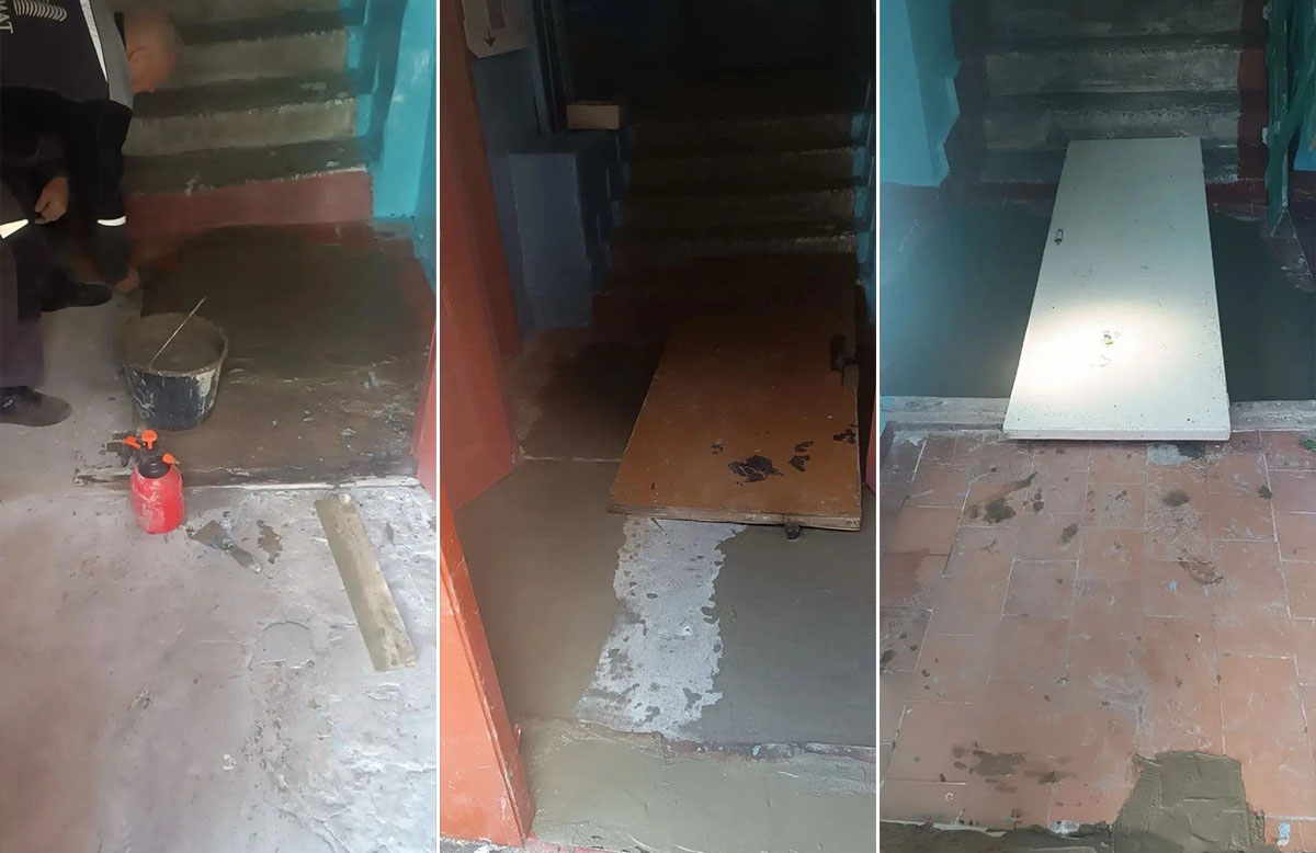 УК «Дипломат» выполнила устройство стяжки пола в доме №126 на ул. Чапаева