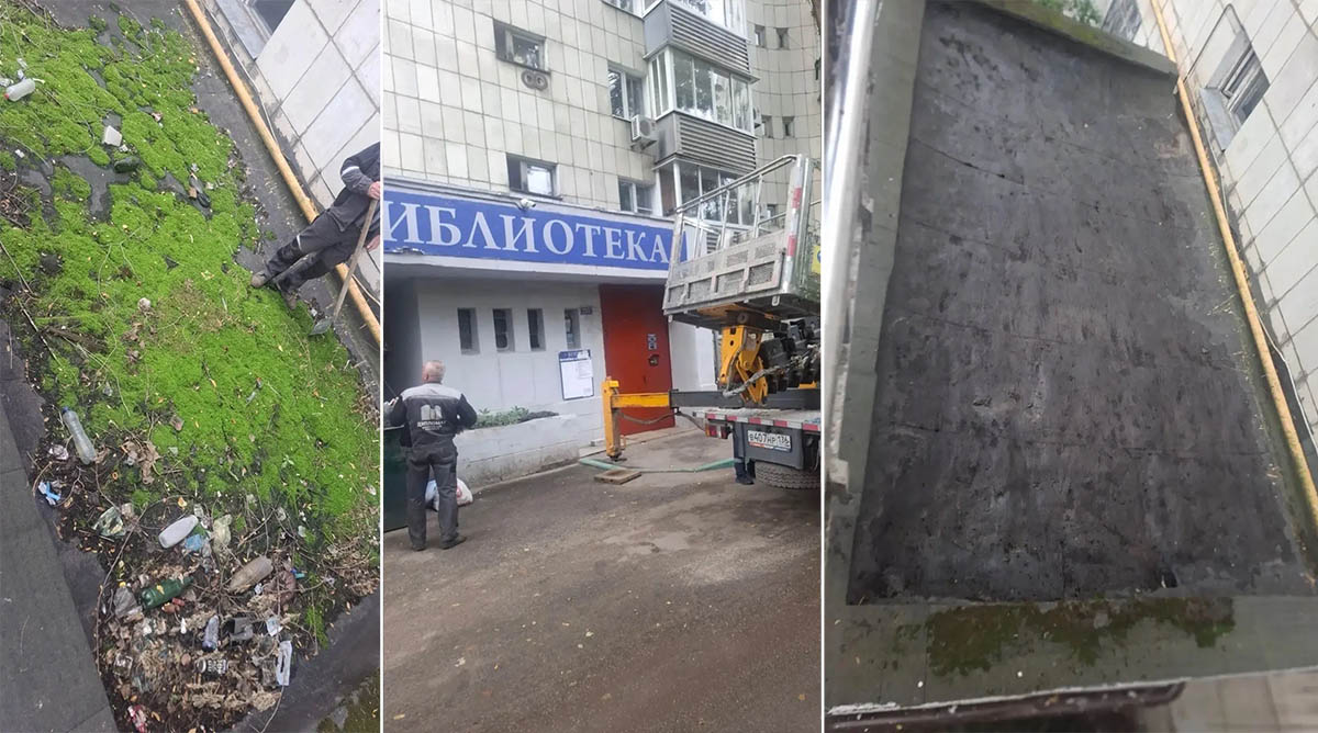 УК «Дипломат» восстановила отвод воды на козырьке подъезда №2 в доме №120 на ул. Чапаева