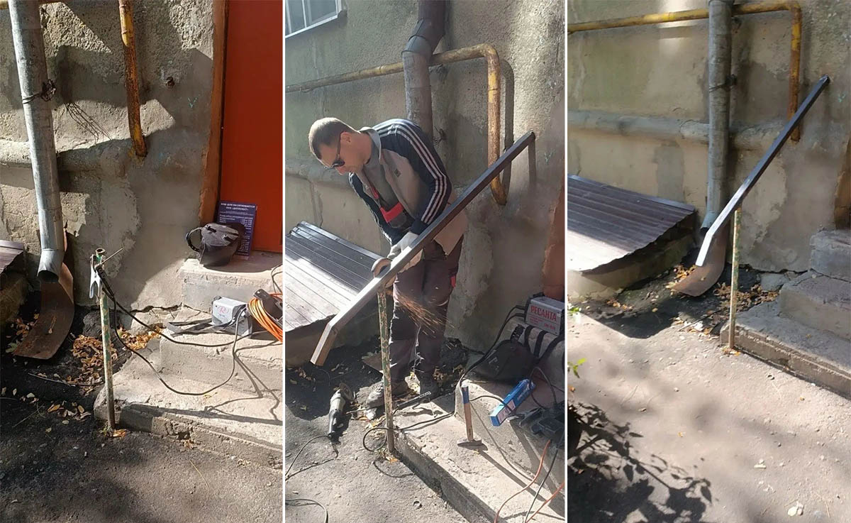 УК «Дипломат» установила поручень у подъезда №4 в доме №24 на ул. Свободы