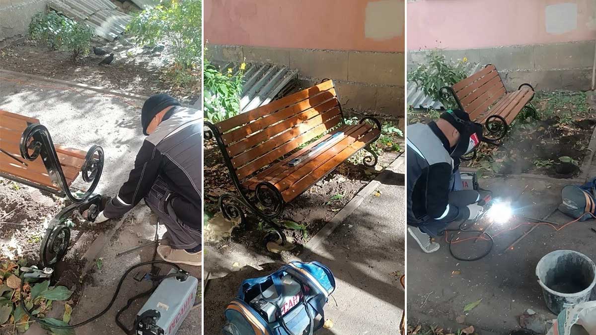 УК «Дипломат» установила новую лавочку у дома №1 на ул. Депутатской