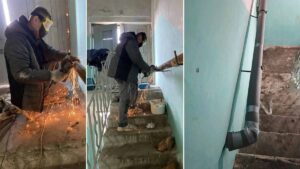 заменили участок трубопровода